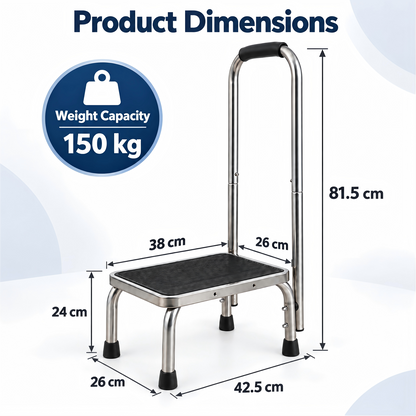 Altus Heavy Duty Steel Step Stool Support Handrail 150kg