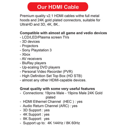 Altus 2m HDMI Cable 4K Nylon Braided Male-to-Male Cable