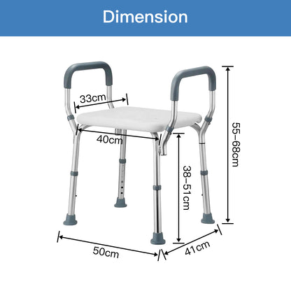 Measurement chart of a medical walker with dimensions labeled