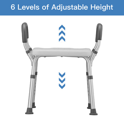 Adjustable height walker with six level indication on a white background