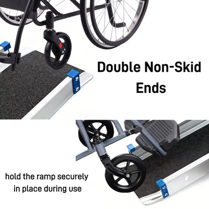 Altus 便携式轮椅坡道 铝制折叠式残疾人坡道 防滑表面 双防滑端 承重能力 270 公斤/600 磅 2 英尺