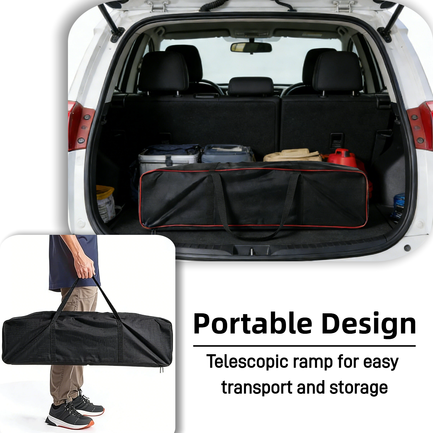 Altus 便携式轮椅坡道 铝制折叠式残疾人坡道 防滑表面 双防滑端 承重能力 270 公斤/600 磅 2 英尺