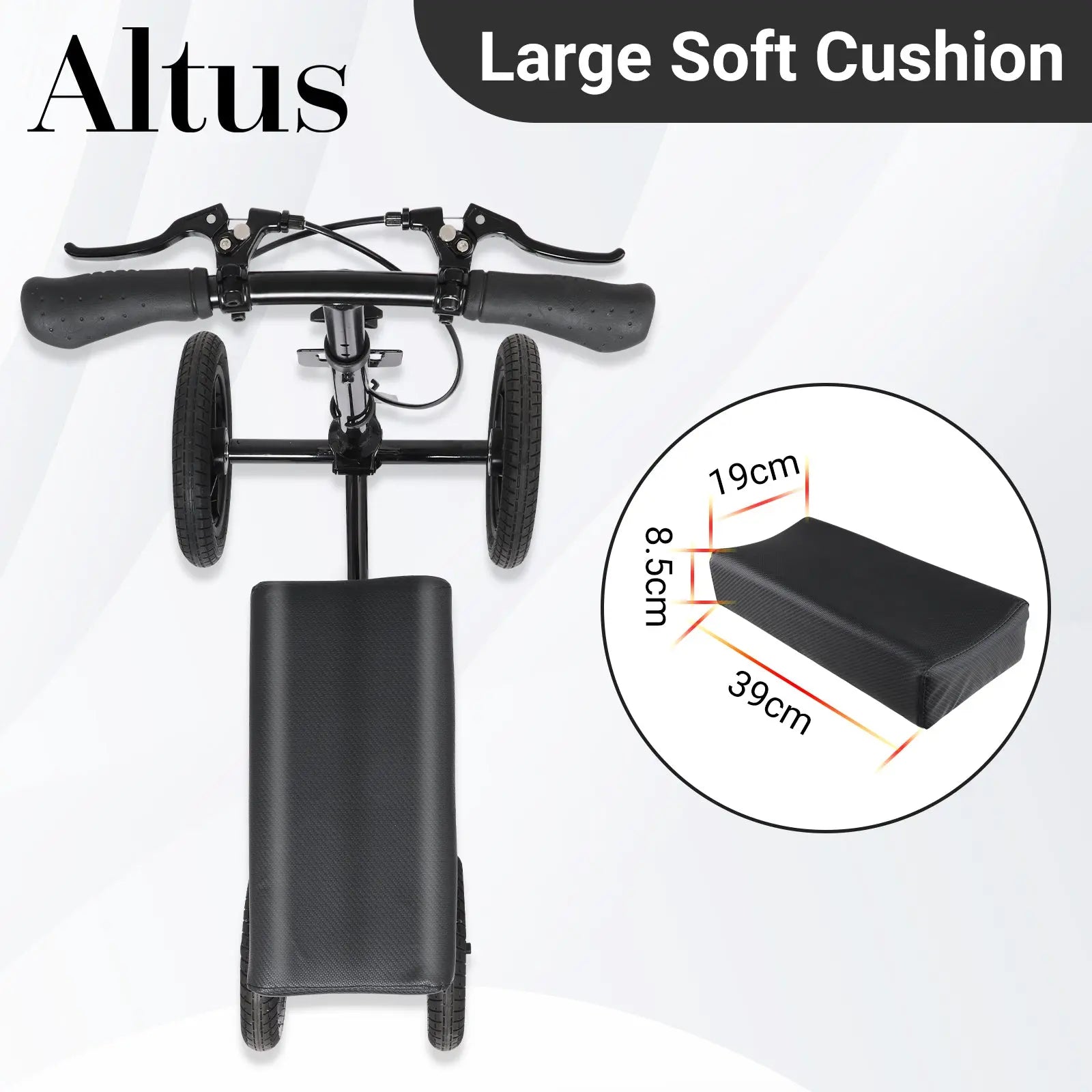 Altus 12-inch Wheel Scooter for Larger Users Adjustable Height Foldable All-terrain Pneumatic Tires myaltus