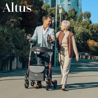 Altus Premium Upright Rollator with Forearm Support and Seat