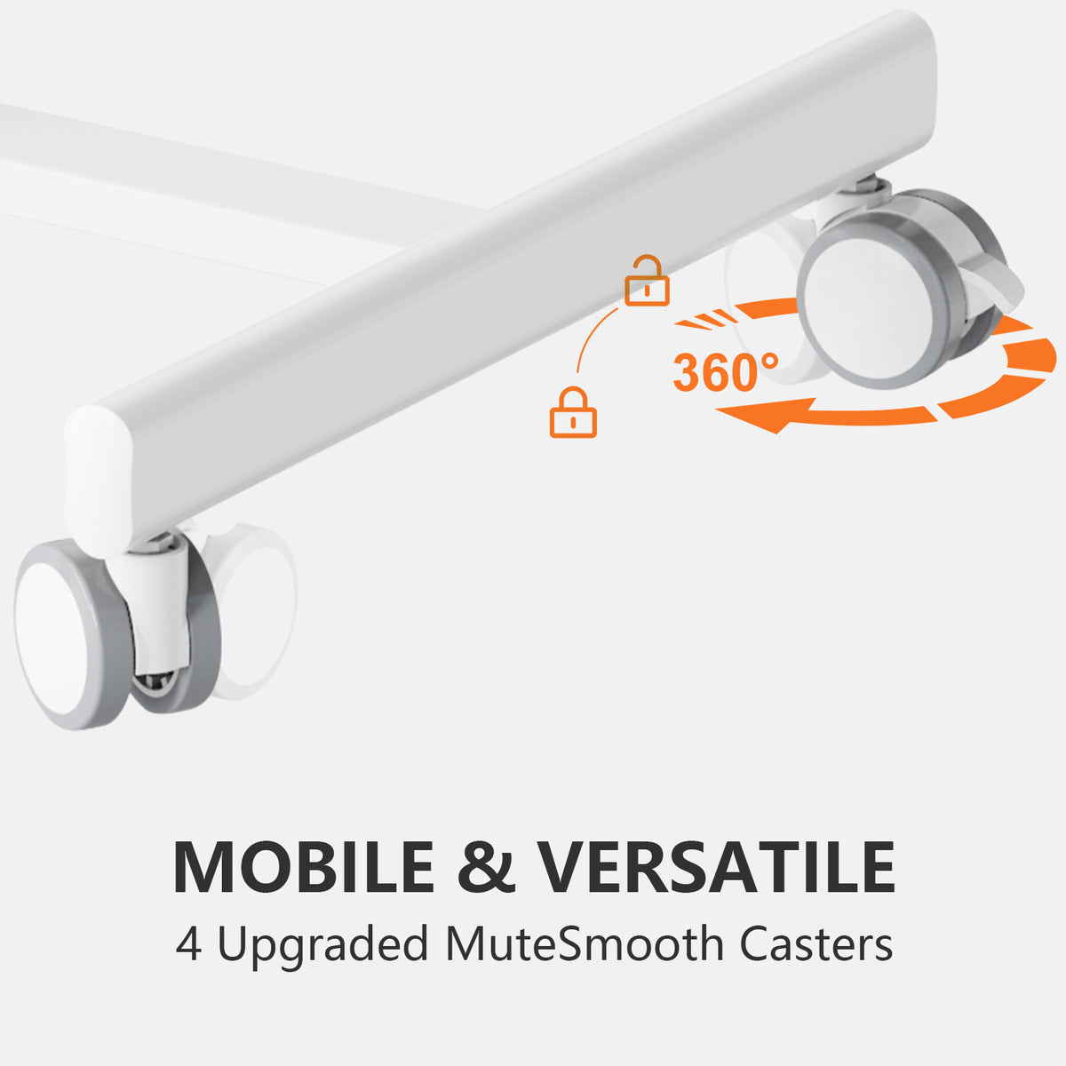 White ceiling track lighting fixture with 360-degree rotation on a light gray background.