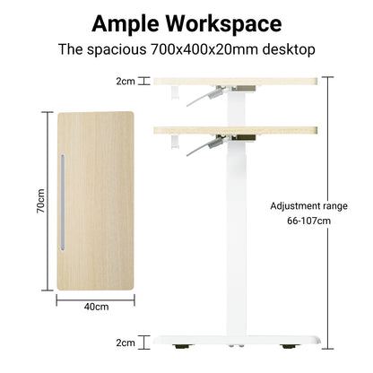 Altus Mobile Standing Desk with Wheels Pneumatic Over Bed Table Timber