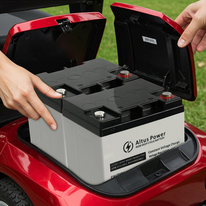 Easily replace your mobility scooter battery with the Altus Power 12V AGM deep cycle battery. Featuring a maintenance-free, spill-proof design, it delivers efficient power and extended durability, ensuring a safe and hassle-free upgrade for continuous mobility.