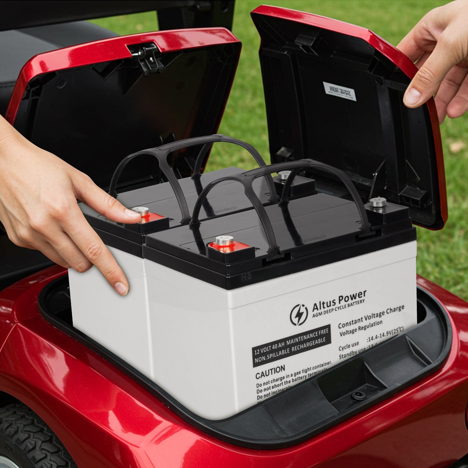 Easily replace your mobility scooter battery with the Altus Power 12V AGM deep cycle battery. Featuring a maintenance-free, spill-proof design, it delivers efficient power and extended durability, ensuring a safe and hassle-free upgrade for continuous mobility.