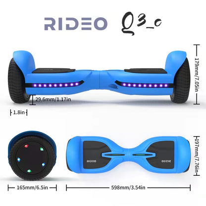 RIDEO Q3_C Hoverboard 6.5 inch Electric Self Balance Sooter UL Bluetooth Speaker Blue