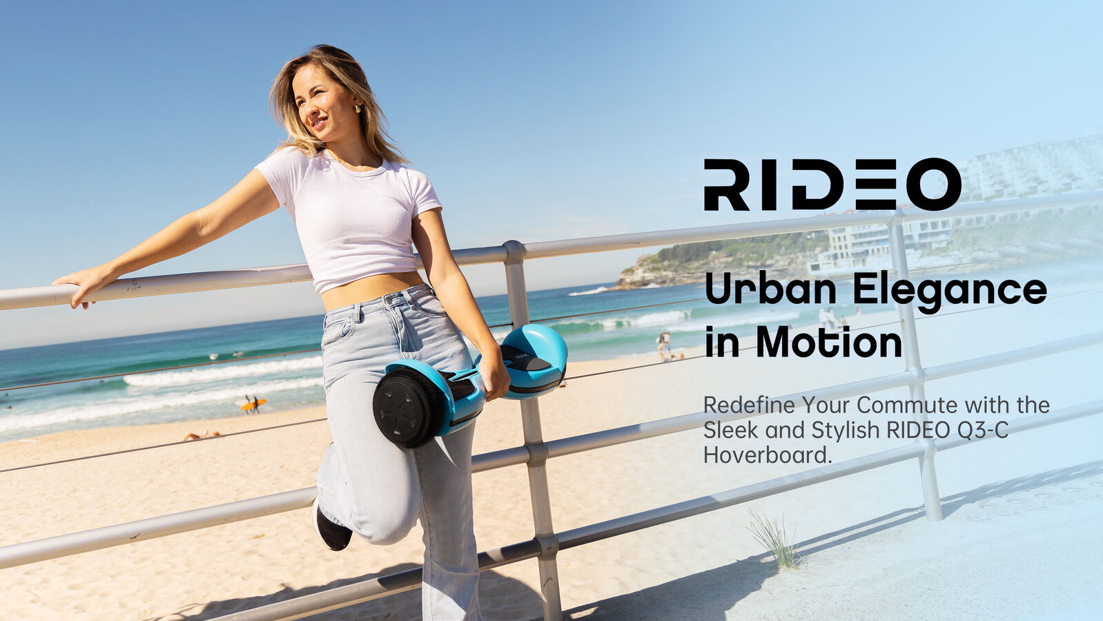 RIDEO Q3_C Hoverboard 6.5 inch Electric Self Balance Sooter UL Bluetooth Speaker Blue