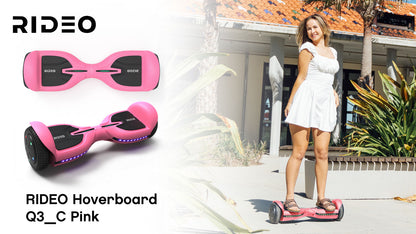 RIDEO Q3_C Hoverboard 6.5 inch Electric Self Balance Sooter UL Bluetooth Speaker - Pink