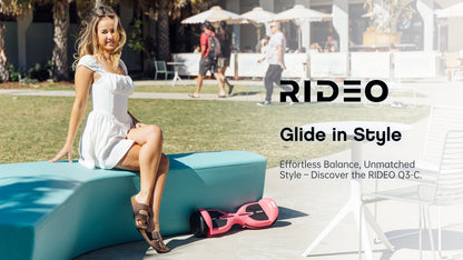 RIDEO Q3_C Hoverboard 6.5 inch Electric Self Balance Sooter UL Bluetooth Speaker - Pink