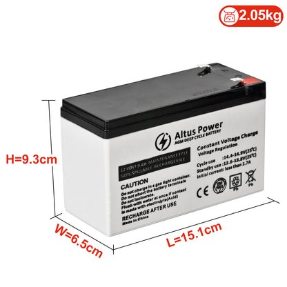 Altus 12V 9ah AGM Battery Deep Cycle SLA Lead Acid Battery