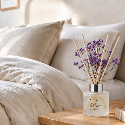 Altus 100ml Premium Home Fragrance Reed Diffuser Set - Oud and Bergamot