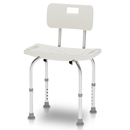 Altus Adjustable Shower Chair with Backrest Aluminium Frame Bathroom