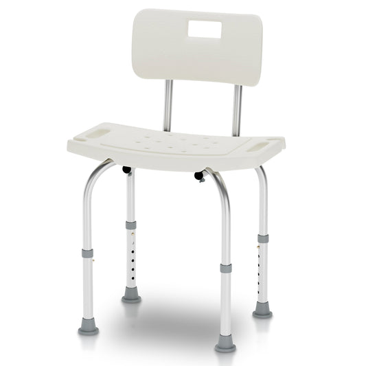 Altus Adjustable Shower Chair with Backrest Aluminium Frame Bathroom