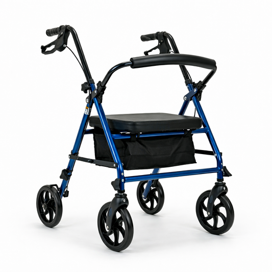 Altus Essential Compact Rollator Walker with Seat Blue
