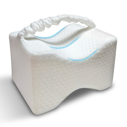 White pillow with a handle on a white background