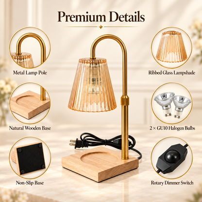 Altus Premium Candle Warmer Lamp Set - Orange & Vanilla Pudding and Rose
