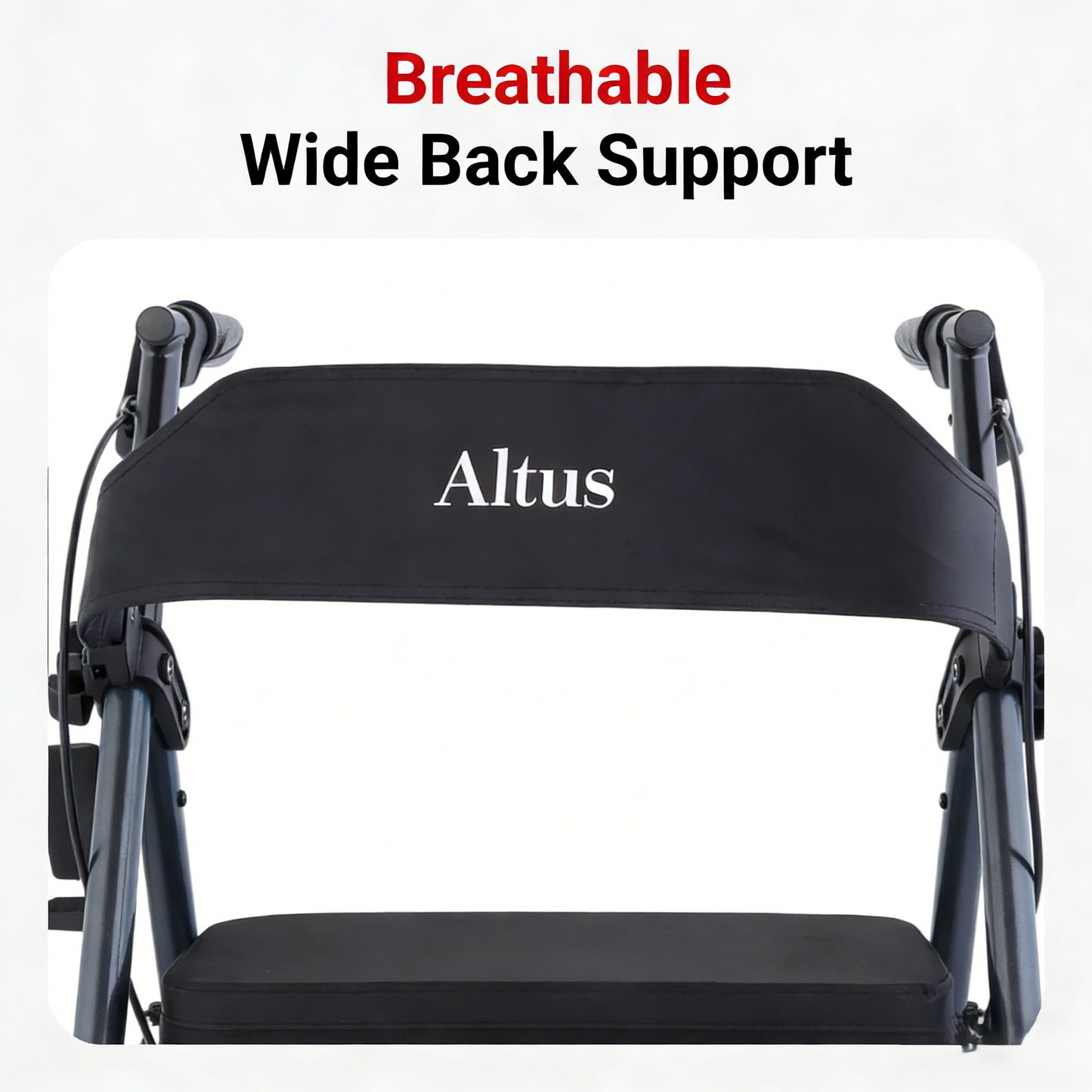 Altus Heavy Duty Classic 4 Wheel Foldable Rollator with Seat -  Midnight Blue