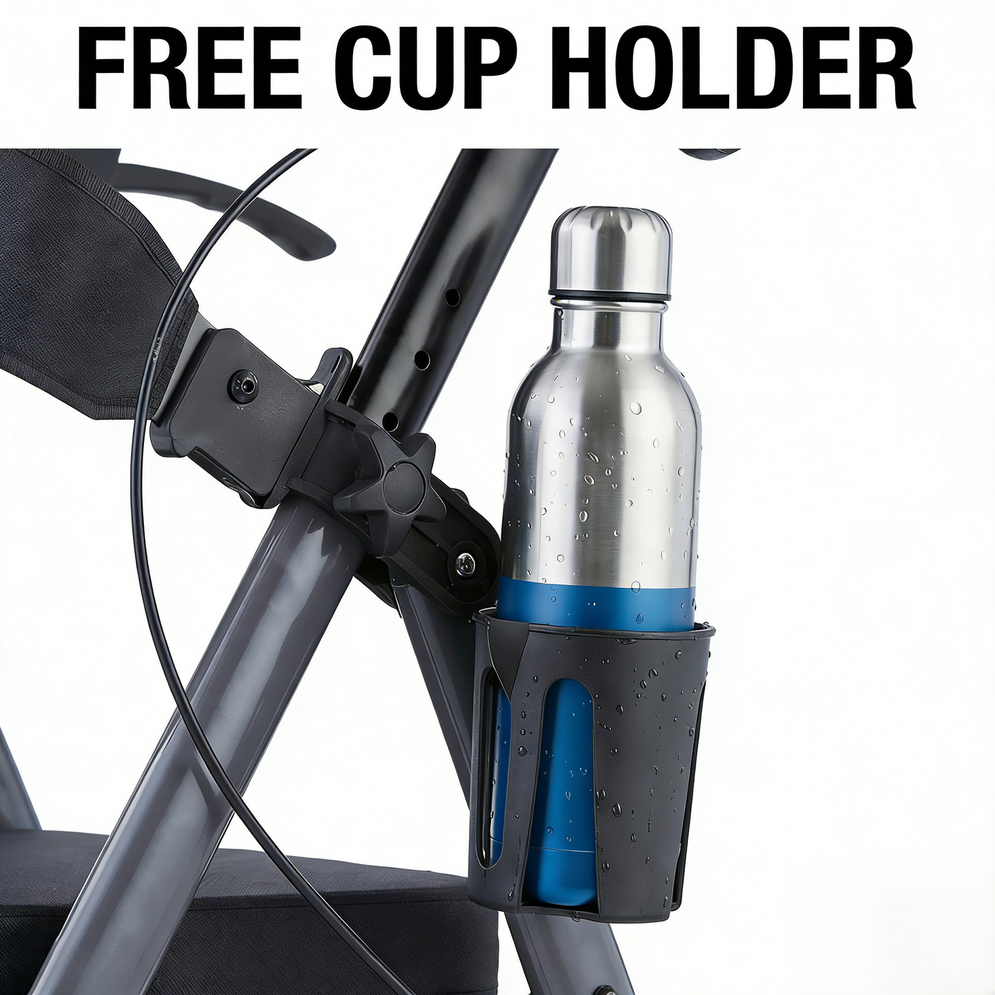 Altus Heavy Duty Classic 4 Wheel Foldable Rollator with Seat -  Midnight Blue