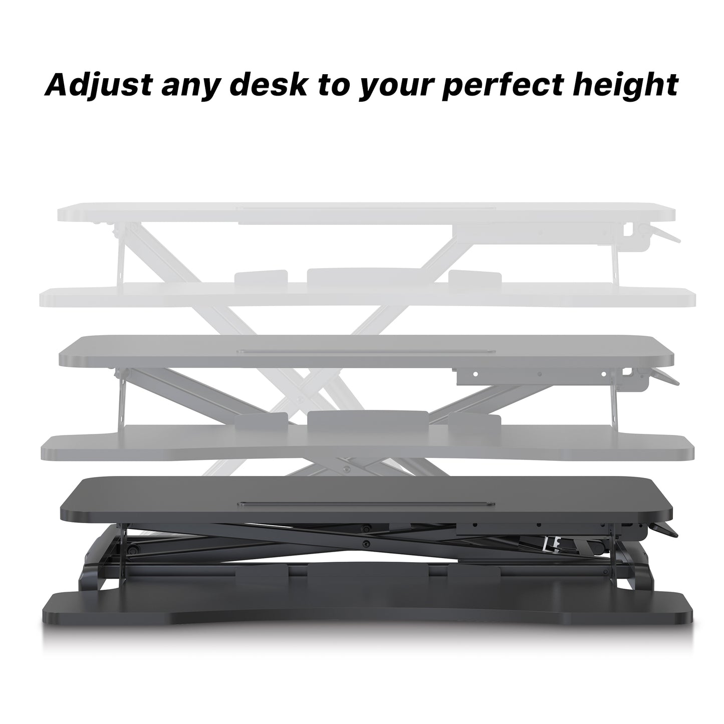 Altus Standing Desk Converter 80cm Sit to Stand Desk Riser Workstation - Black