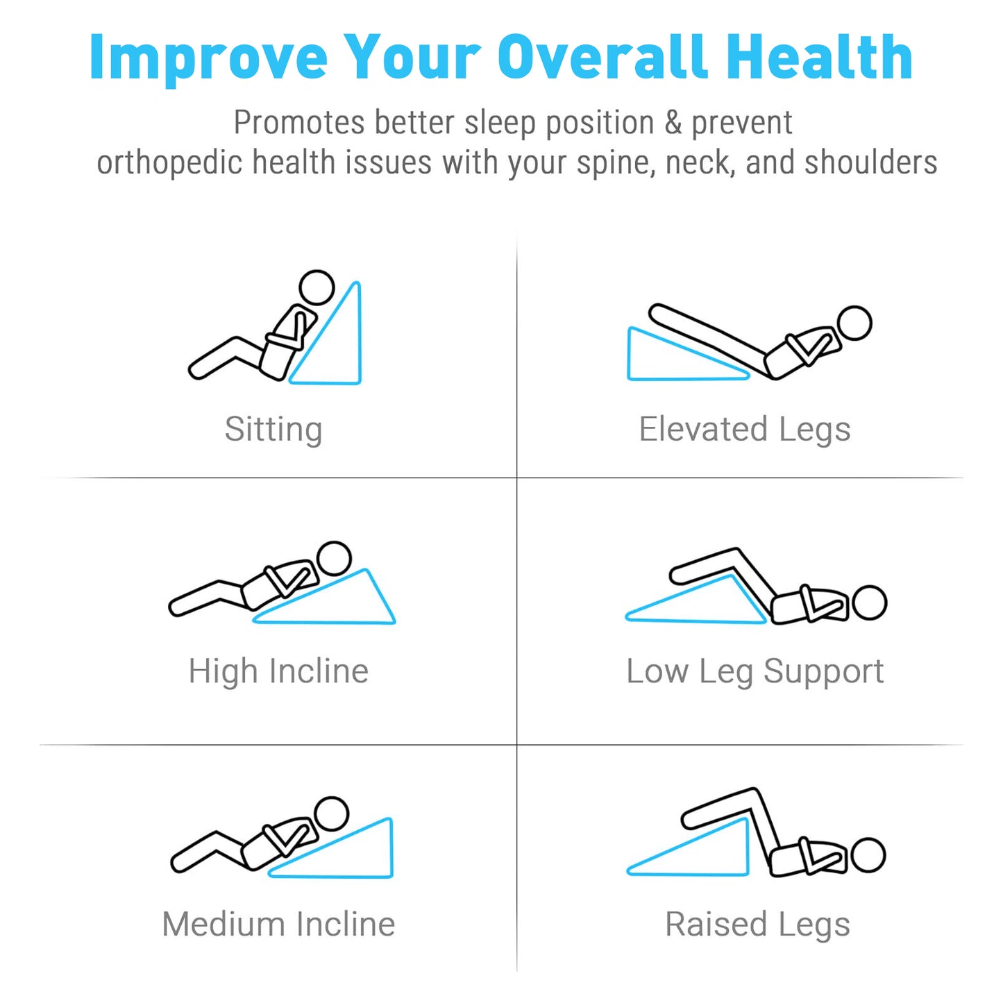 Altus Bed Wedge Pillow for Sleep Back Support with Removable Cover