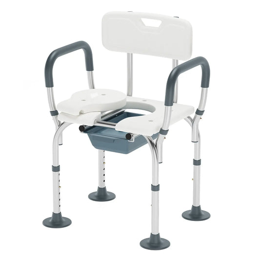 Altus Shower Chair Stool Bench Height Adjustable Aluminum Frame Bathroom Rust Free Easy to Clean (Shower Chair Commode) myaltus