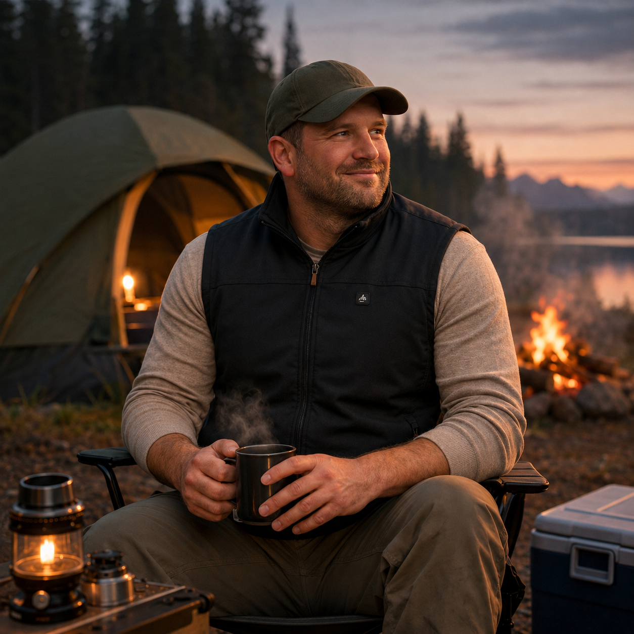 Altus Man's Heated Vest with Rechargeable 10000mAh Battery - Black