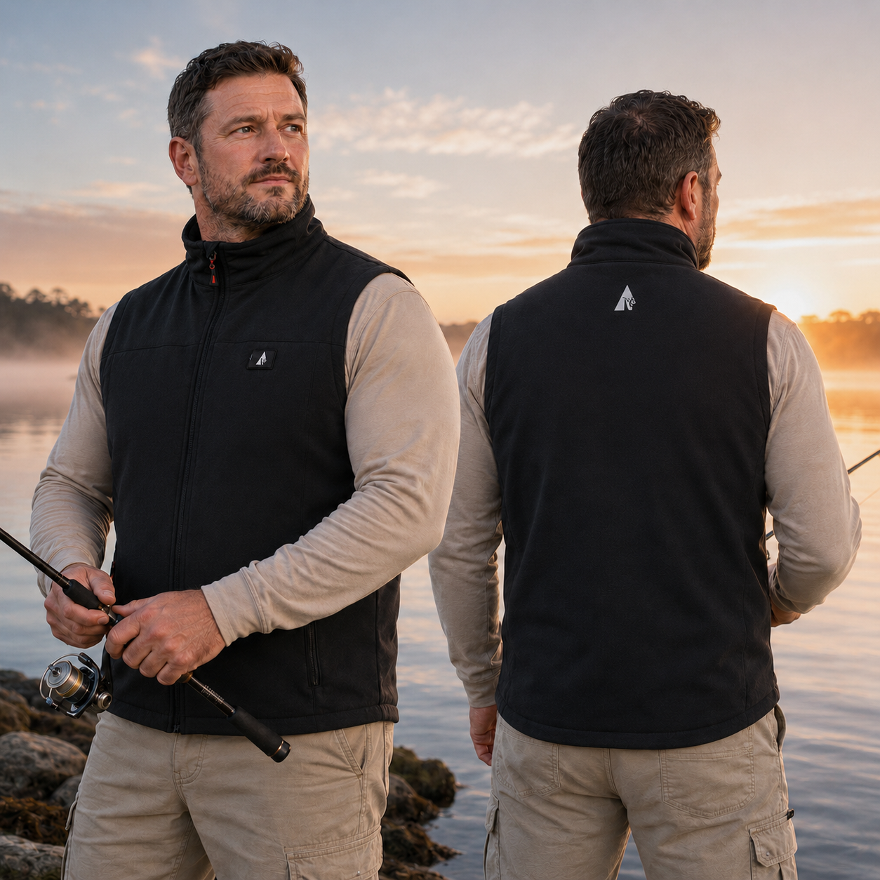 Altus Man's Heated Vest with Rechargeable 10000mAh Battery - Black