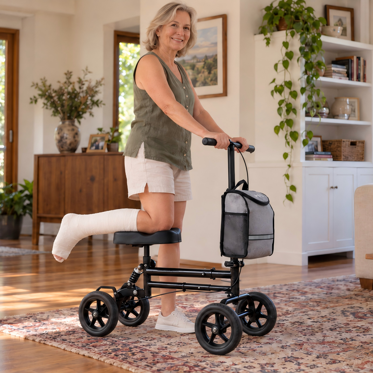 Altus Flex Knee Scooter Walker with Shock Absorbing Black
