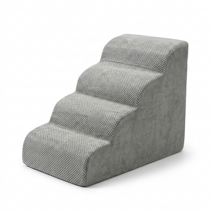 Altus 4-Step High-Density Foam Pet Stairs for Dogs & Cats - Dark Grey