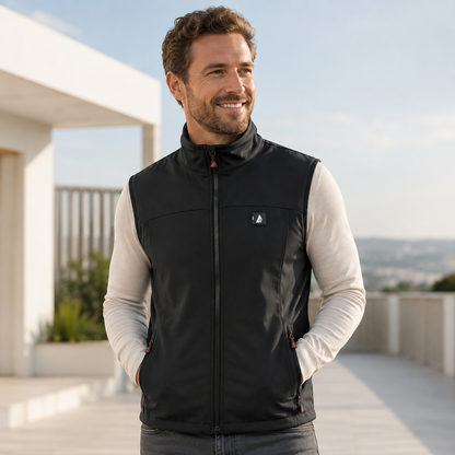 Altus Man's Heated Vest with Rechargeable 10000mAh Battery - Black