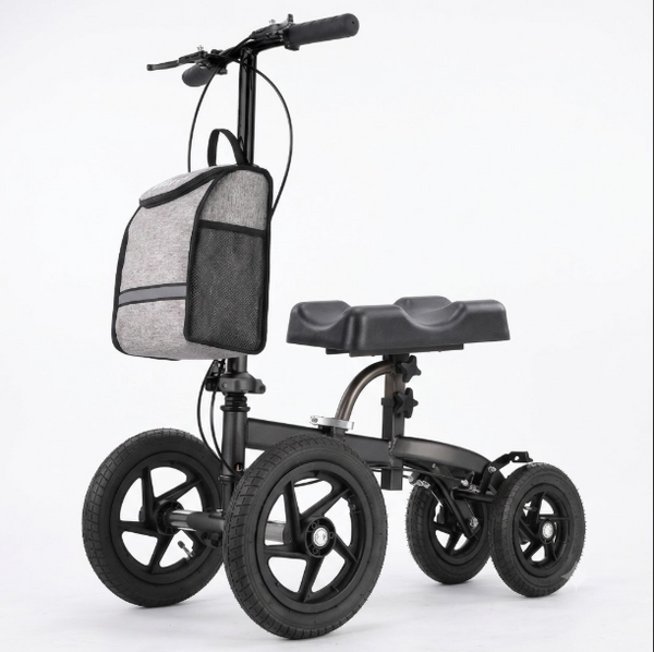 Altus Bariatric Knee Scooter Walker Foldable All-terrain Pneumatic Tires - Black