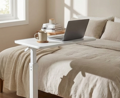 Altus 床头桌 燃气升降装置 钢架 层压板顶部 白色