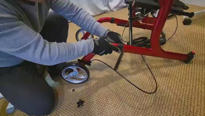 Altus Upright Premium Forearm Mobility Rollator Walker With Seat- Red