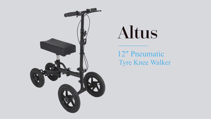 Altus 12-inch Wheel Scooter for Larger Users Adjustable Height Foldable All-terrain Pneumatic Tires