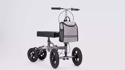 Altus Bariatric Knee Scooter Walker Foldable All-terrain Pneumatic Tires - Titanium