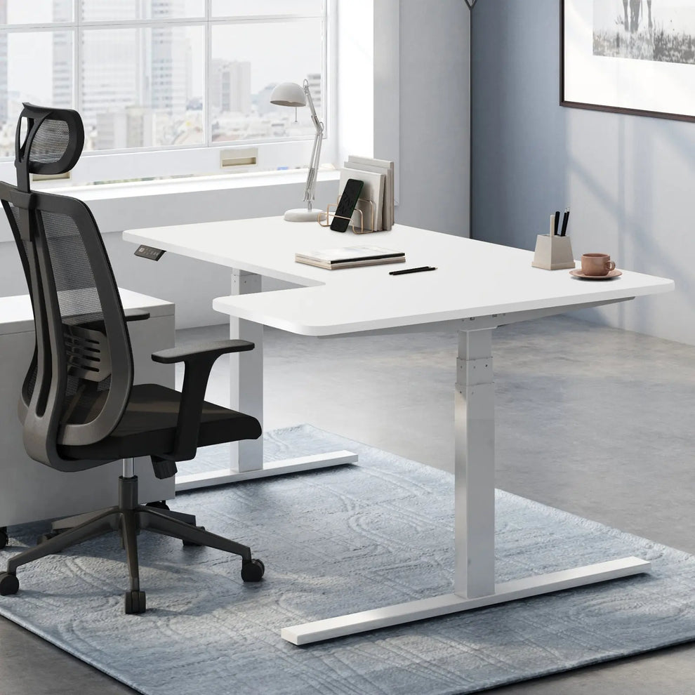 Altus 1800mm Large electric height adjustable desk corner workstation