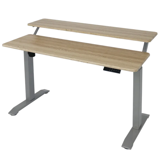 Altus 2 Tier Standing Desk Height Adjustable Motorised Electric Sit Stand Up_ Grey Oak myaltus