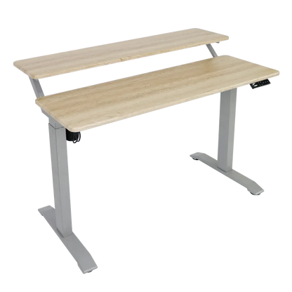 Altus 2 Tier Standing Desk Height Adjustable Motorised Electric Sit Stand Up_ Grey Oak myaltus