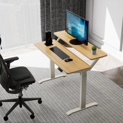 Altus 2 Tier Standing Desk Height Adjustable Motorised Electric Sit Stand Up_ Grey Oak myaltus