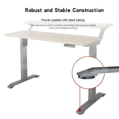 Altus 2 Tier Standing Desk Height Adjustable Motorised Electric Sit Stand Up_ Grey Oak myaltus