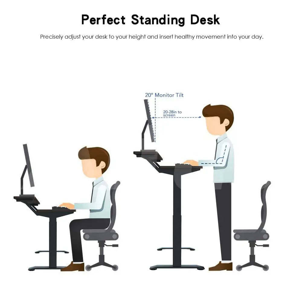 Altus 2 Tier Standing Desk Height Adjustable Motorised Electric Sit Stand Desk_Black myaltus