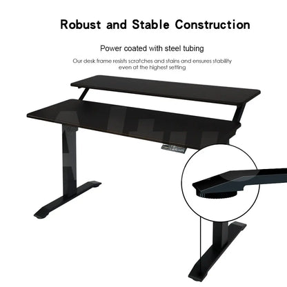 Altus 2 Tier Standing Desk Height Adjustable Motorised Electric Sit Stand Desk_Black myaltus